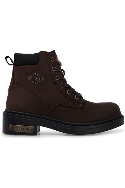 Scooter M5121 Astana 100% Leather Men's Boat Shoes Dark Brown