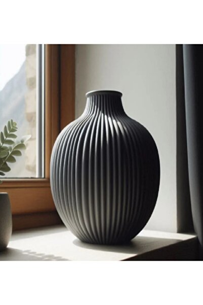 Bambu Lab Yuvarlak gövdeli, modern, nervürlü vazo.