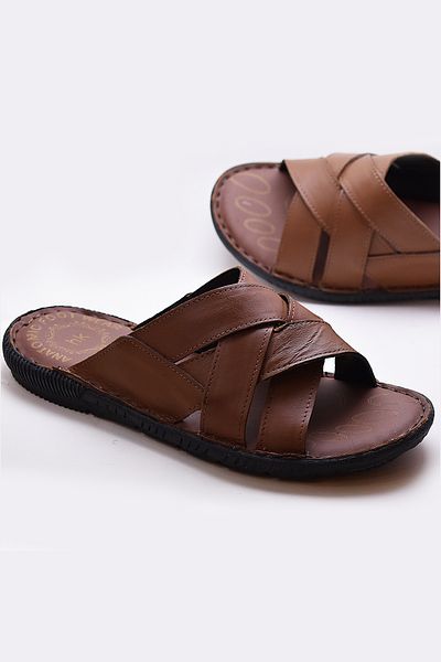 ISPARTALILAR Ayakkabiburada 034 Daily Genuine Leather Men's Slippers