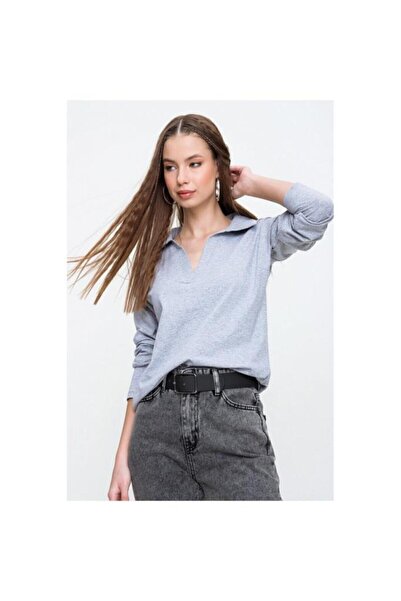 Pasaklı Giyim Women's Polo Neck Long Sleeve Blouse 2749160