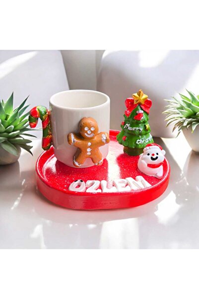 e&e süs dükkanı Yılbaşı kış temalı isme özel tasarım hediyelik sunumluk kahve...