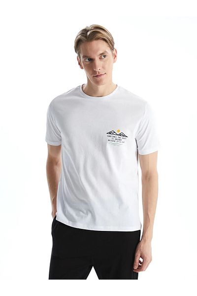 LC Waikiki Lcw Eco White Standard Fit Men's Pajamas Set