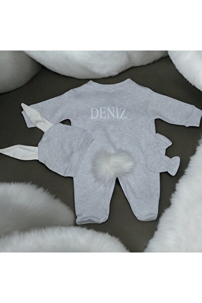 hediye Kişiye Özel İsimli Tavşan Tulum Set