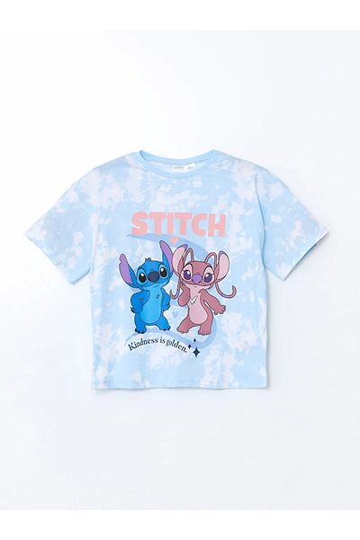 LC Waikiki LCW Kids - Set de pijamale pentru fete cu imprimeu Lilo și Stitch albastru