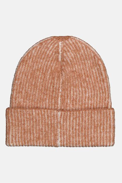 Nicole Miller Women Knitted Textured Beanie, Brown Combo