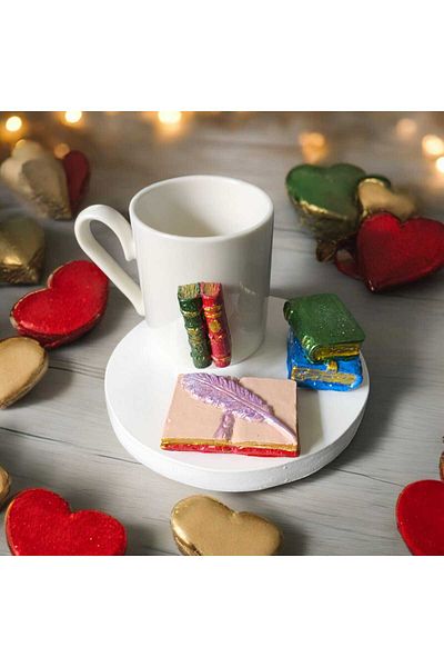 Süs Dükkanı Teachers' day book themed gift presentation decorative coffee cup model