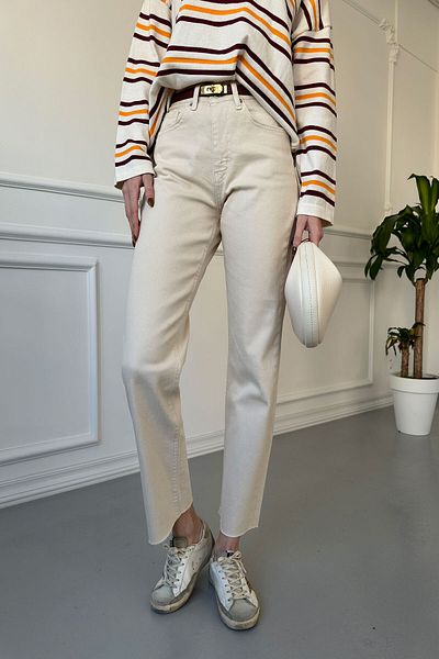 MAGARDE Cut Leg Boyfit Jean- ECRU