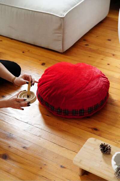 sevaradekor Yer Minderi Peluş Yer Minderi Puf Minder Petek Önü Minderi 50x50