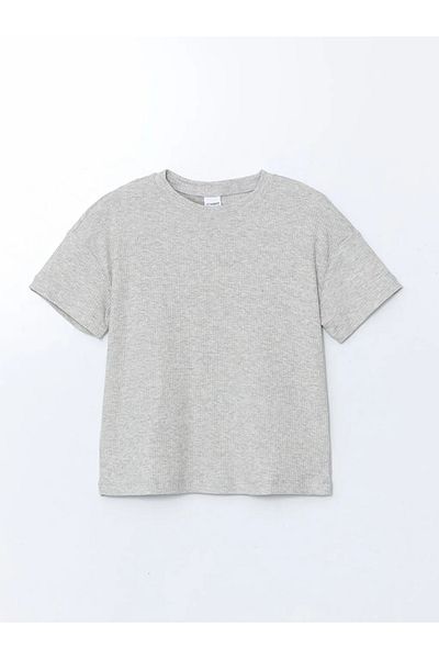 LC Waikiki Lcw Kids Gray Crew Neck Girls Pajamas Set