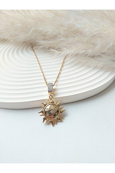 Alexis Carrel قلادة الشمس العتيقة مع حجر الزركون، قلادة من الفولاذ