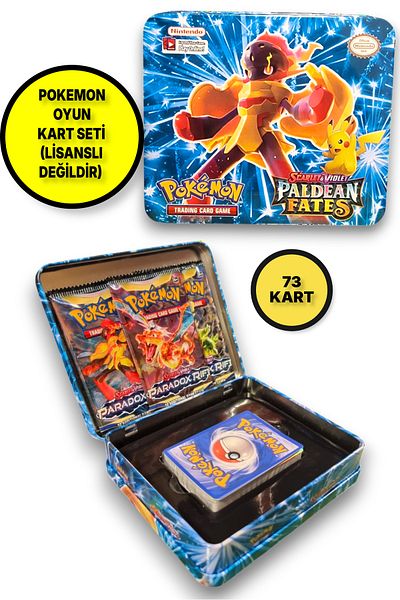 TOYFEST مجموعة بطاقات بوكيمون سكارليت وفيوليت بالديان فيتيس من القصدير TCG في علبة معدنية