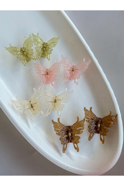 MUTENA 4 perechi 8 bucăți mini agrafe de păr colorate cu fluturi - agrafă cu ...