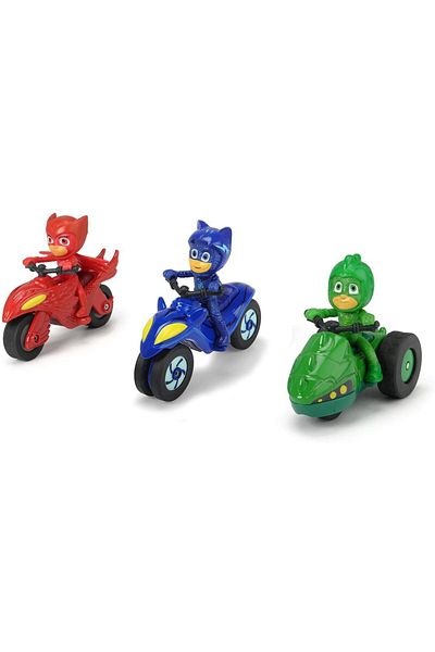 Simba HEROES IN PYJAMAS SET OF 3 MOTORCYCLES WITH 1:64 SCALE FIGURE