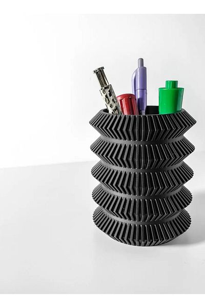 3D Brothers The Kuri Desk and Pencil Cup  Contemporary Decor Piece for Streamlined Desk Organization