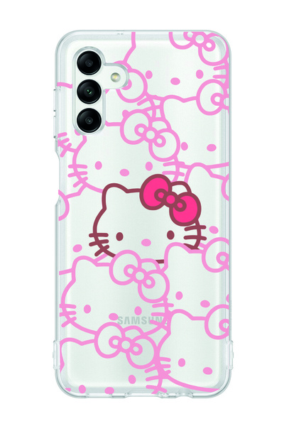 moonset Samsung Galaxy A04S Uyumlu Hello Kitty Tasarımlı Baskılı Şeffaf Telef...