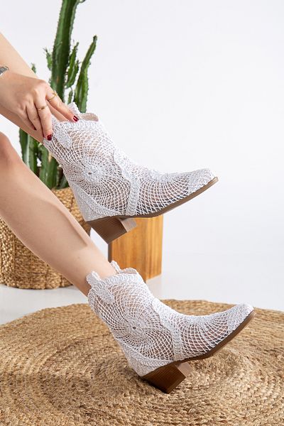 Mc vay Shoes Κομψές γυναικείες καλοκαιρινές μπότες με δαντέλα - Προτιμάτε να είναι μικρότερος αριθμός 1 -