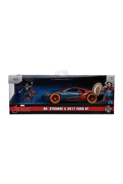 Simba JADA MARVEL 1:32 SCALE FORD GT METAL CAR AND DOCTOR STRANGE METAL FIGURE