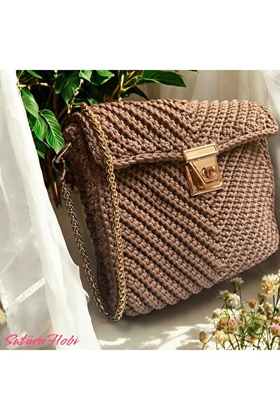 Satürn Hobi Örgü Balıksırtı Model Mini Boy Çanta