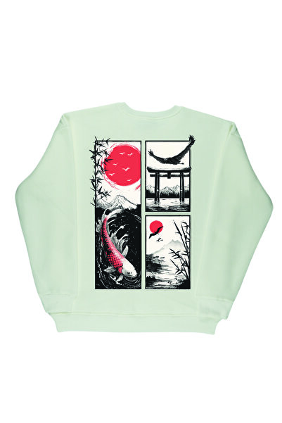 By Caspita Fashion Lenithra The Japan Світшот унісекс оверсайз білий з принтом спереду та на спині