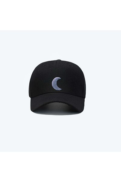 JACA Basic Plush Moon Crescent Figure Embroidered Hat
