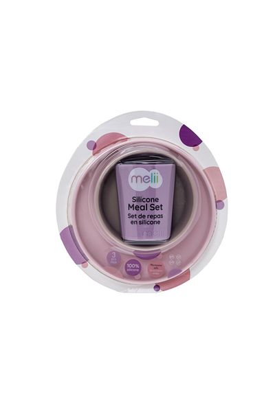 Melii SET 3 RECIPIENTE SILICON HRANA BEBE, MELII, PURPLE&PINK&GREY