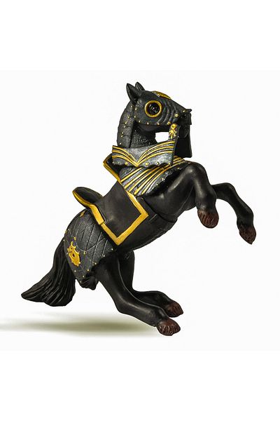 Papo Black Horse in Armor Figurine