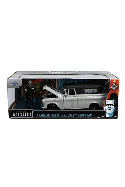 Simba SET MASINUTA 1957 CHEVY SUBURBAN SI FIGURINA FRANKENSTEIN