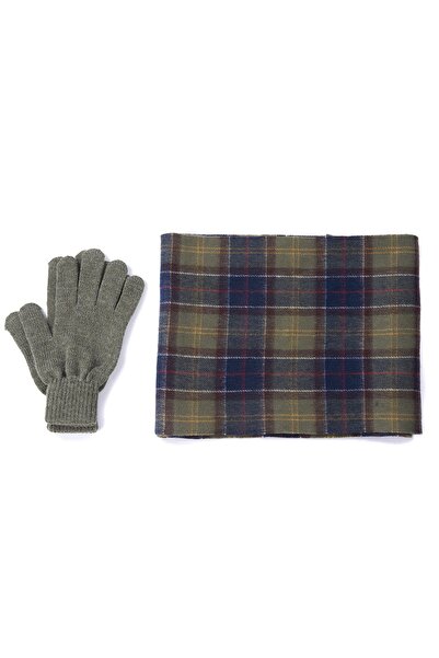 Barbour Tartan Atkı & Eldiven Hediye Seti Tn11 Classic-olive