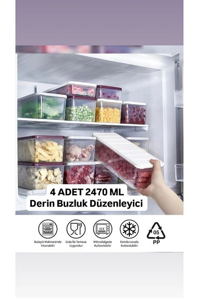 VİZYON Transparent Freezer Organizer - Self Covered, Storage Container