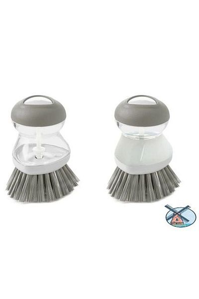 Home Madame Coco Graque Detergent Container Brush - White / Gray