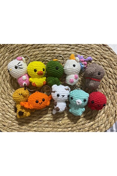 Amigurumi Anahtarlık karışık ürün,çanta süsü, mini amigurumi, organik oyuncak