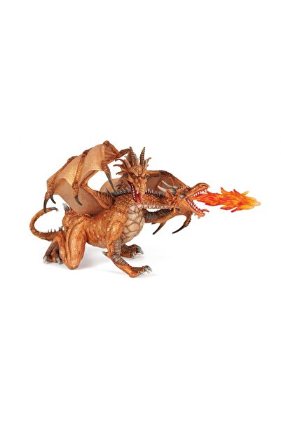 Papo FIGURINA DRAGON CU DOUA CAPETE AURIU