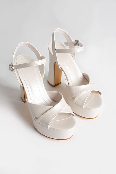 es exello High Platform Soft Cushioned Thick Heeled Bridal Shoes