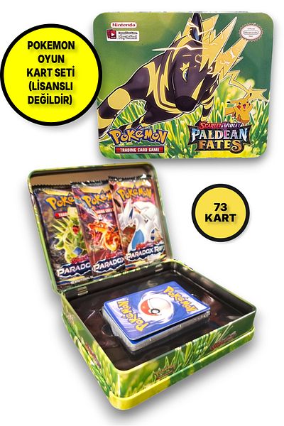 TOYFEST مجموعة بطاقات بوكيمون سكارليت وفيوليت بالديان فيتيس من القصدير TCG في علبة معدنية
