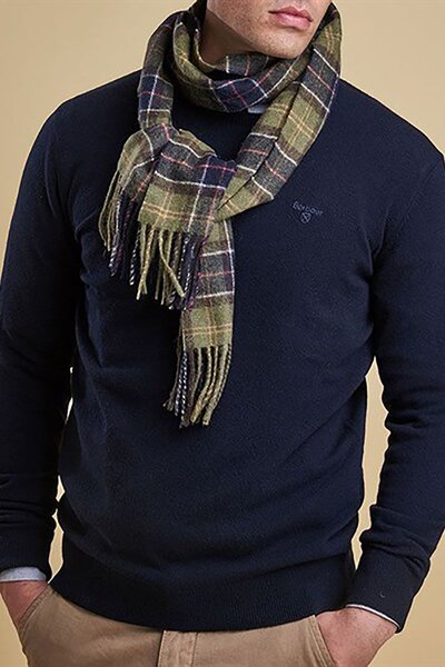 Barbour Unisex Tartan Yün Atkı (%100 LAMBSWOOL) Tn11 Classic Tartan