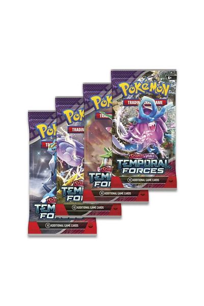 TOYFEST بطاقة ألعاب بوكيمون غير مرخصة Tcg Scarlet & Violet Temporal Forces Booster Pack - عبوة واحدة (10 بطاقات)