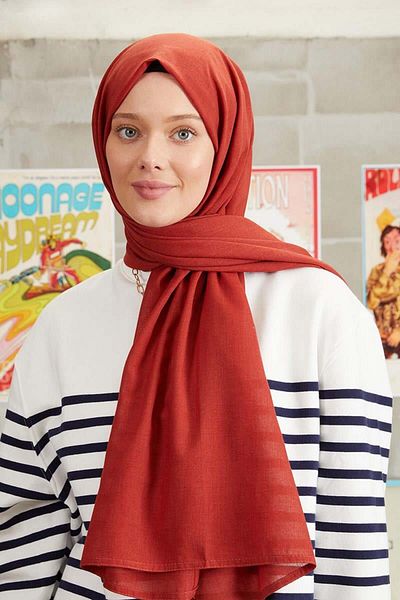 FİVESCARF Γυναικείο Βαμβακερό Σκούρο Πλακάκι Σάλι
