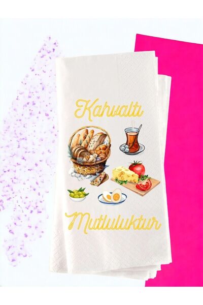 Lion Baskı ve Organizasyon Brunch Kahvaltı Temalı Baskılı Peçete 20’li