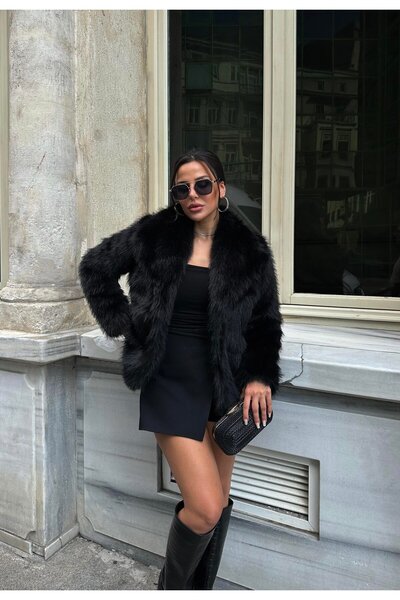 Lady Pixie Pluș de damă cu guler șal lung