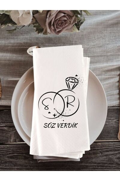Lion Baskı ve Organizasyon Kişiye Özel Söz Verdik Baskılı Garson Katlama Peçe...