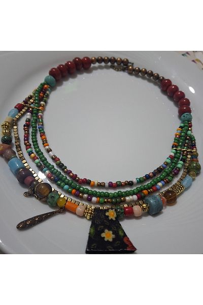 azra takı tasarım Handmade Short, authentic, bohemian, ethnic Short Women's Colorful Necklace