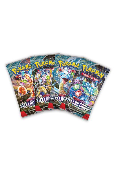 TOYFEST بطاقة ألعاب Pokemon TCG الرسمية No Card Scarlet & Violet Stellar Crown Booster Pack 1 Pack (10 بطاقات)