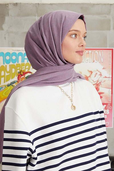 FİVESCARF Γυναικείο Βαμβακερό Σάλι Λιλά Μίξης