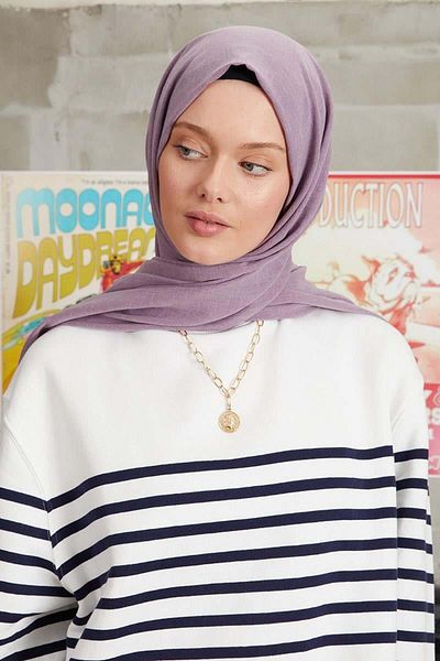 FİVESCARF Γυναικείο Βαμβακερό Σάλι Λιλά Μίξης