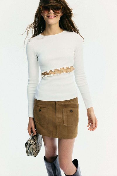 H&M Ribbed cut-out top