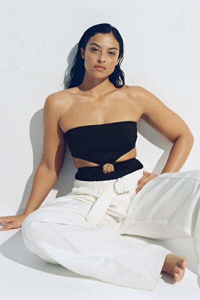 H&M Padded-cup bandeau swimsuit