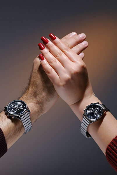 STONY Lover's Special Gift Wristwatches Simple Stylish Metal Case Steel Band Men's and Women's Couple Wrist Watch