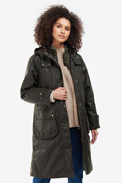 Barbour Long Cannich Yağlı Ceket Ol71 Olive-classic