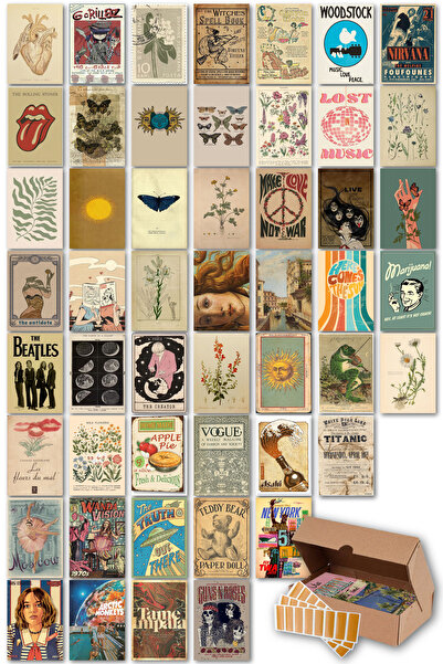 NeoPrint الحنين خمر جدار ديكور بطاقة ملصق الرجعية الألبوم يغطي اللافتات والصفحات