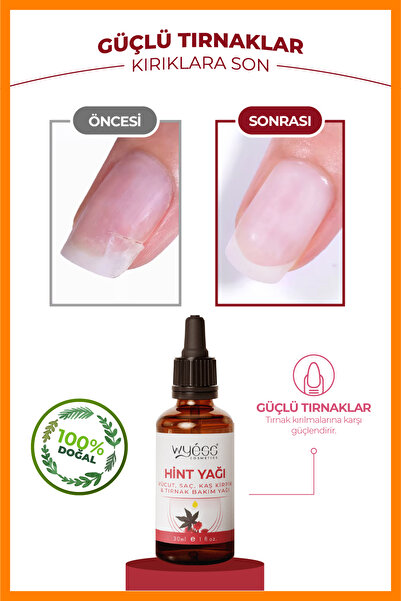 Wyess Hint Yağı (Castor Oil)- Vücut, Saç, Kaş Kirpik Ve Tırnak Bakım Yağı, Soğuk Sıkım %100 Saf 30 ml